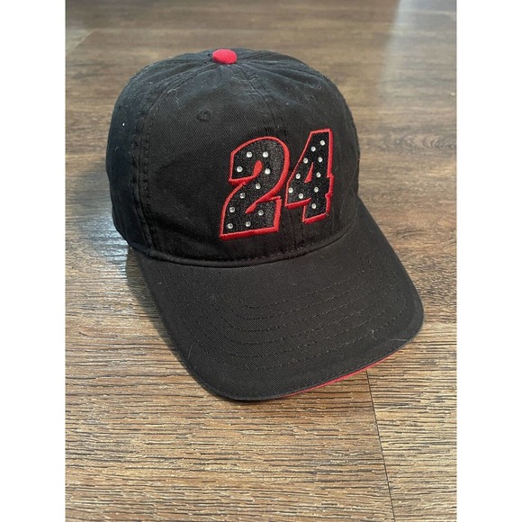 Jeff Gordon 24 Cap Nascar Racing Hat Dupont Chase Authentic’s Black And Red - Picture 1 of 8
